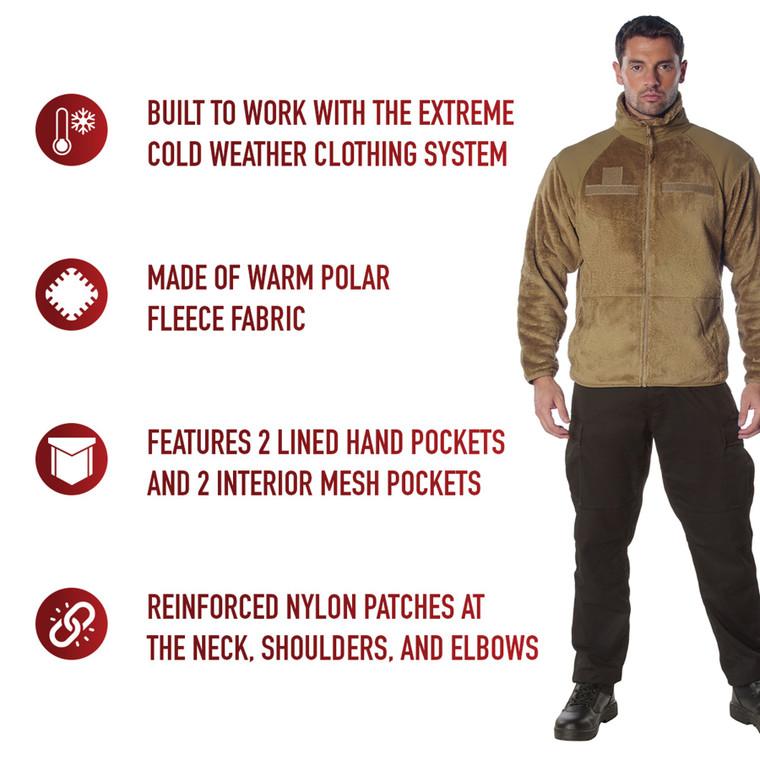 Rothco Generation III Level 3 ECWCS Fleece Jacket - COYOTE BROWN
