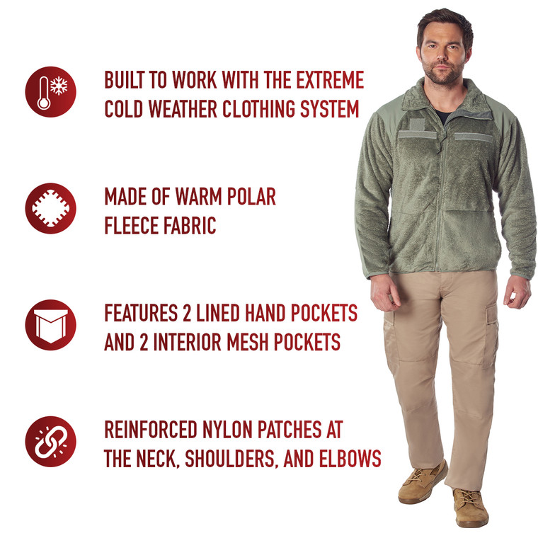 Rothco Generation III Level 3 ECWCS Fleece Jacket - FOLIAGE GREEN