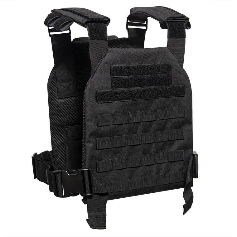 Top Three Rows Of MOLLE Webbing On The Front And Back Of The Lightweight Plate Carrier Feature Loop Material For Adding Flags And Morale Patches
