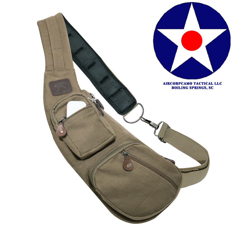 Vintage Olive Drab - Rothco Crossbody Canvas Sling Bag