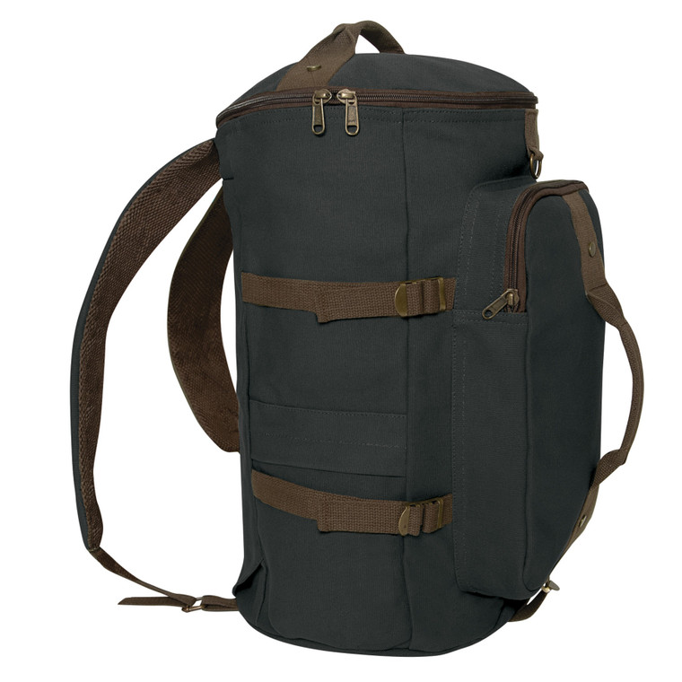 CHARCOAL GREY-Rothco Convertible Canvas Duffle and Backpack - 19 Inches