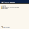 The Carry Kit Checklist