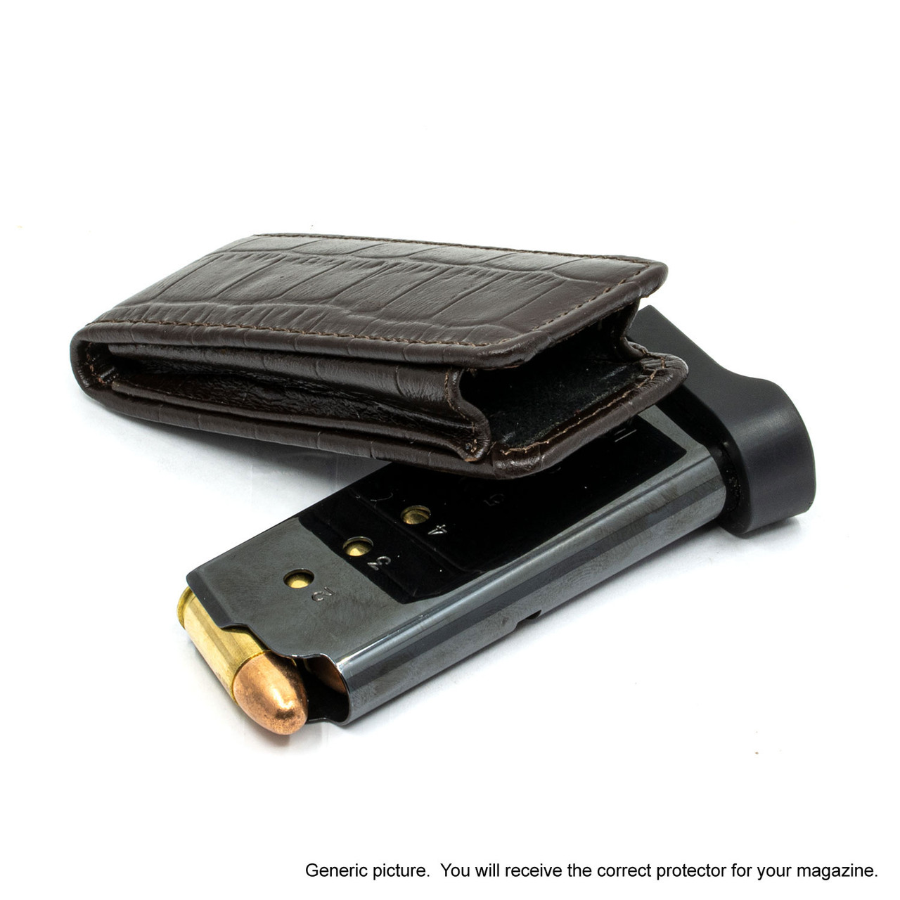 Glock 48 Brown Alligator Magazine Pocket Protector