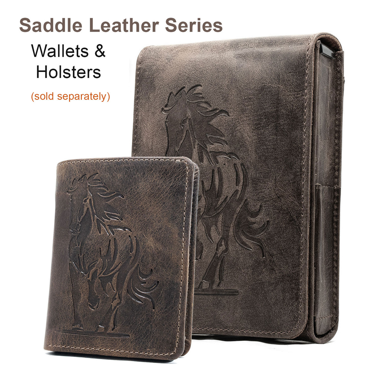 Saddle Leather Embossed Horse Holster for the Glock 23