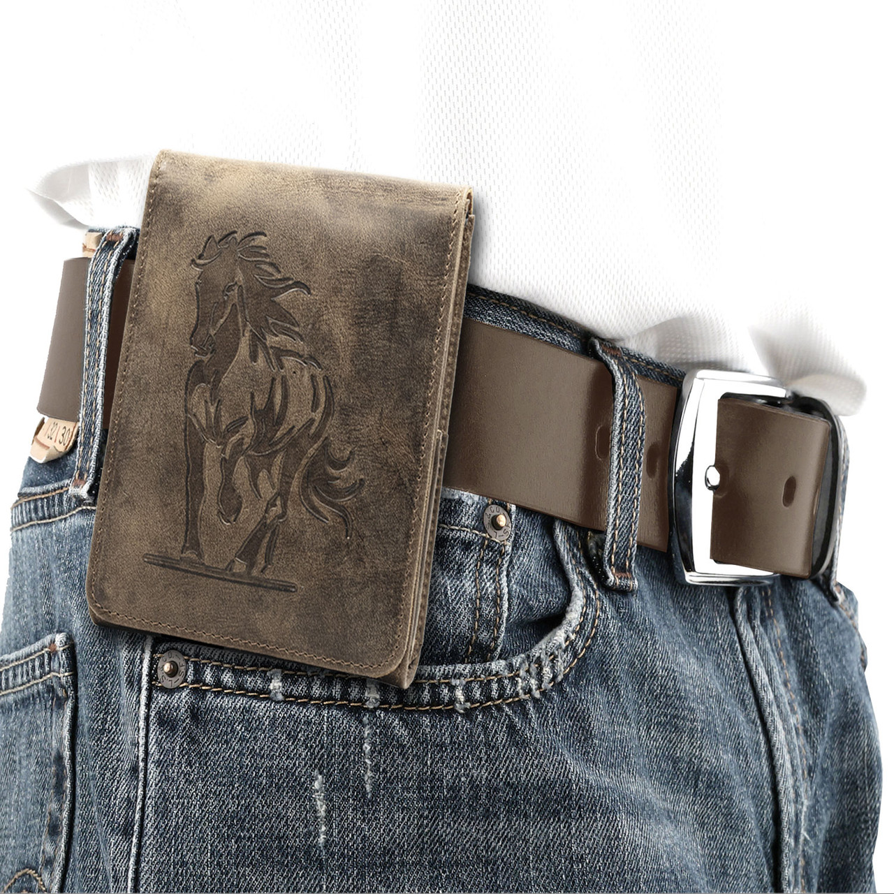 Saddle Leather Embossed Horse Holster for the Glock 43