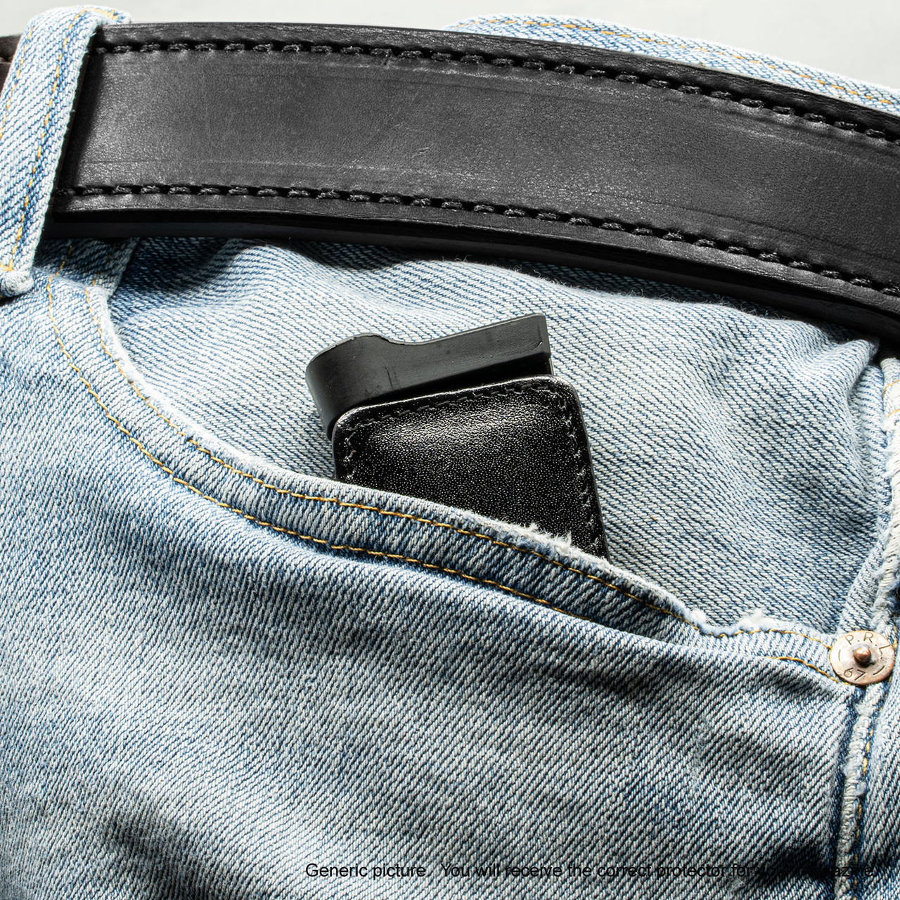 Glock 32 Black Leather Magazine Pocket Protector