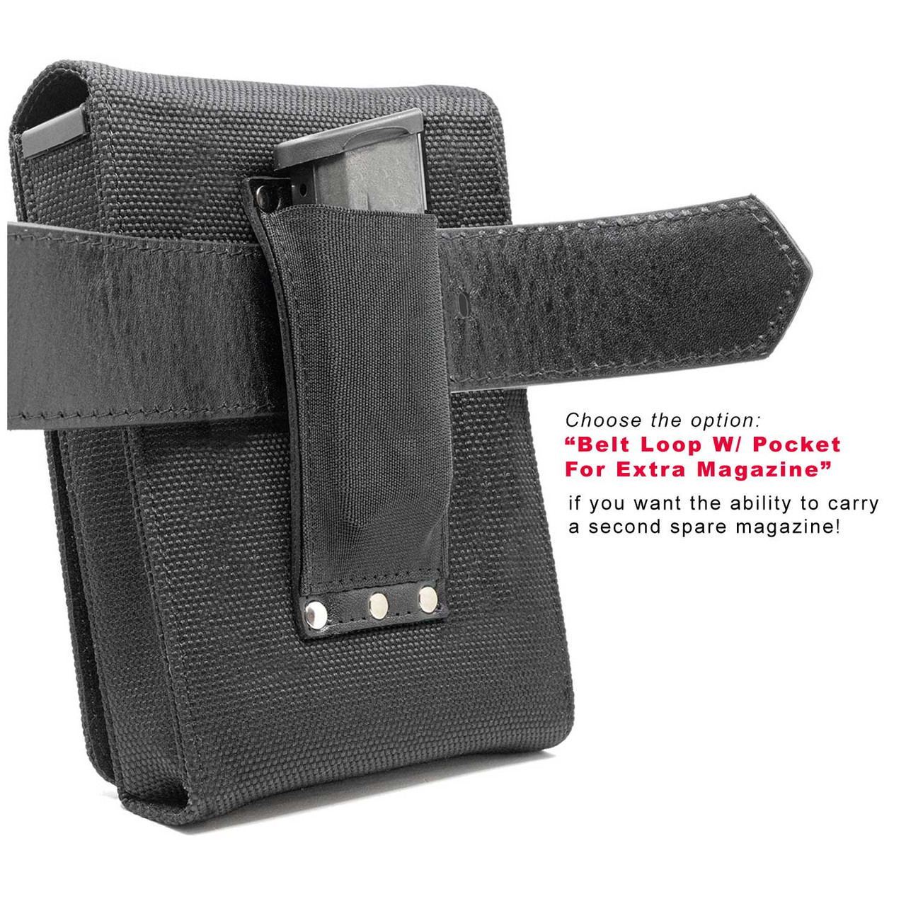 The Kahr CW9 Xtra Mag Black Leather Holster