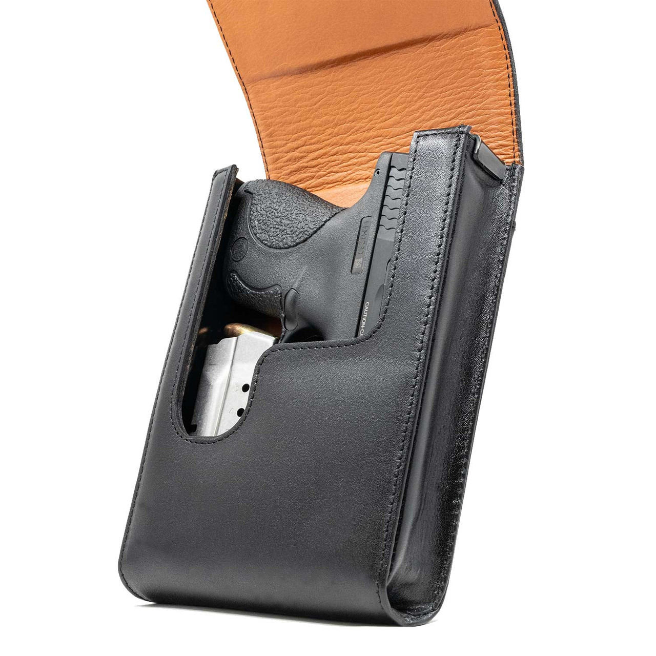The Ruger LCP II .22 LR Xtra Mag Black Leather Holster