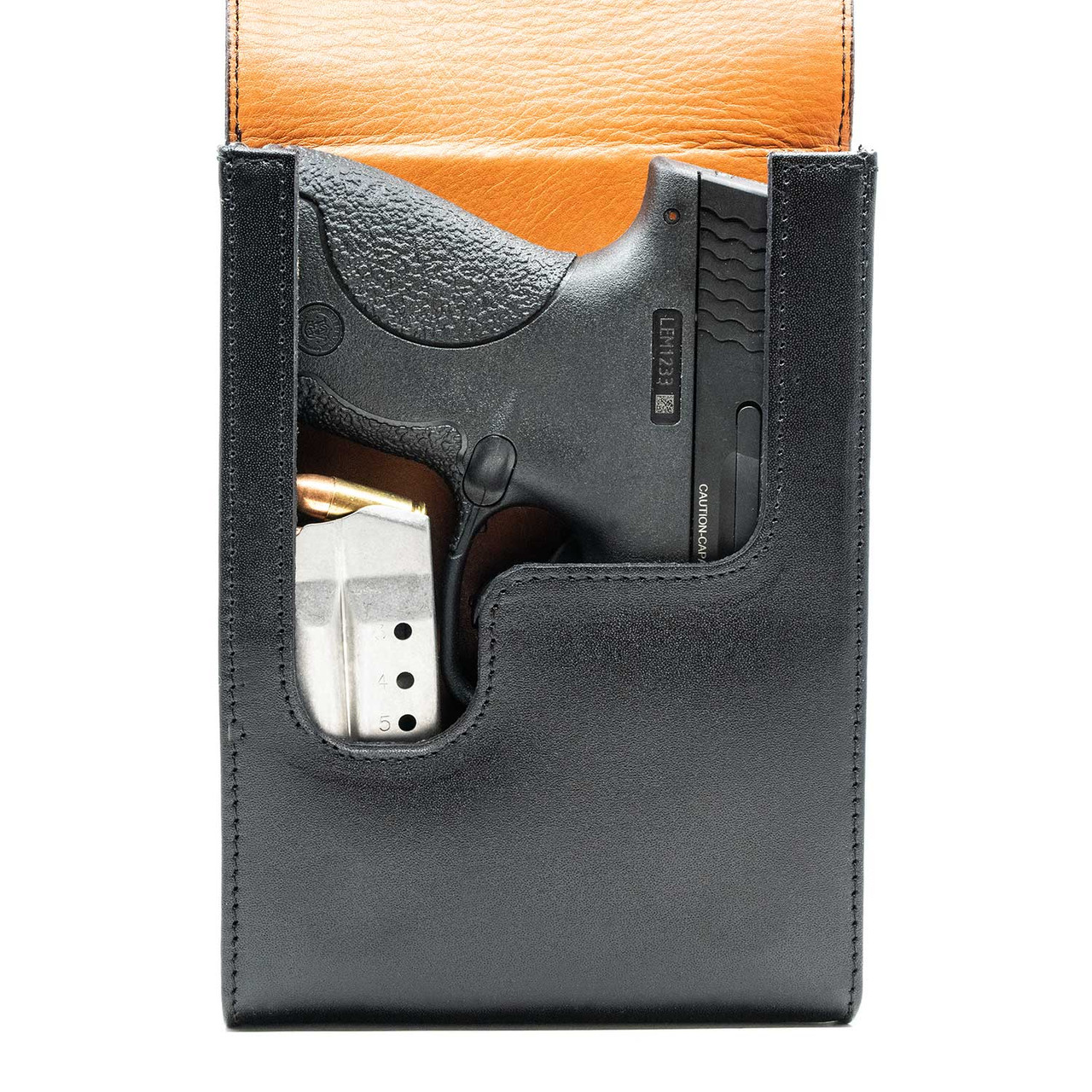 The Kahr PM45 Xtra Mag Black Leather Holster