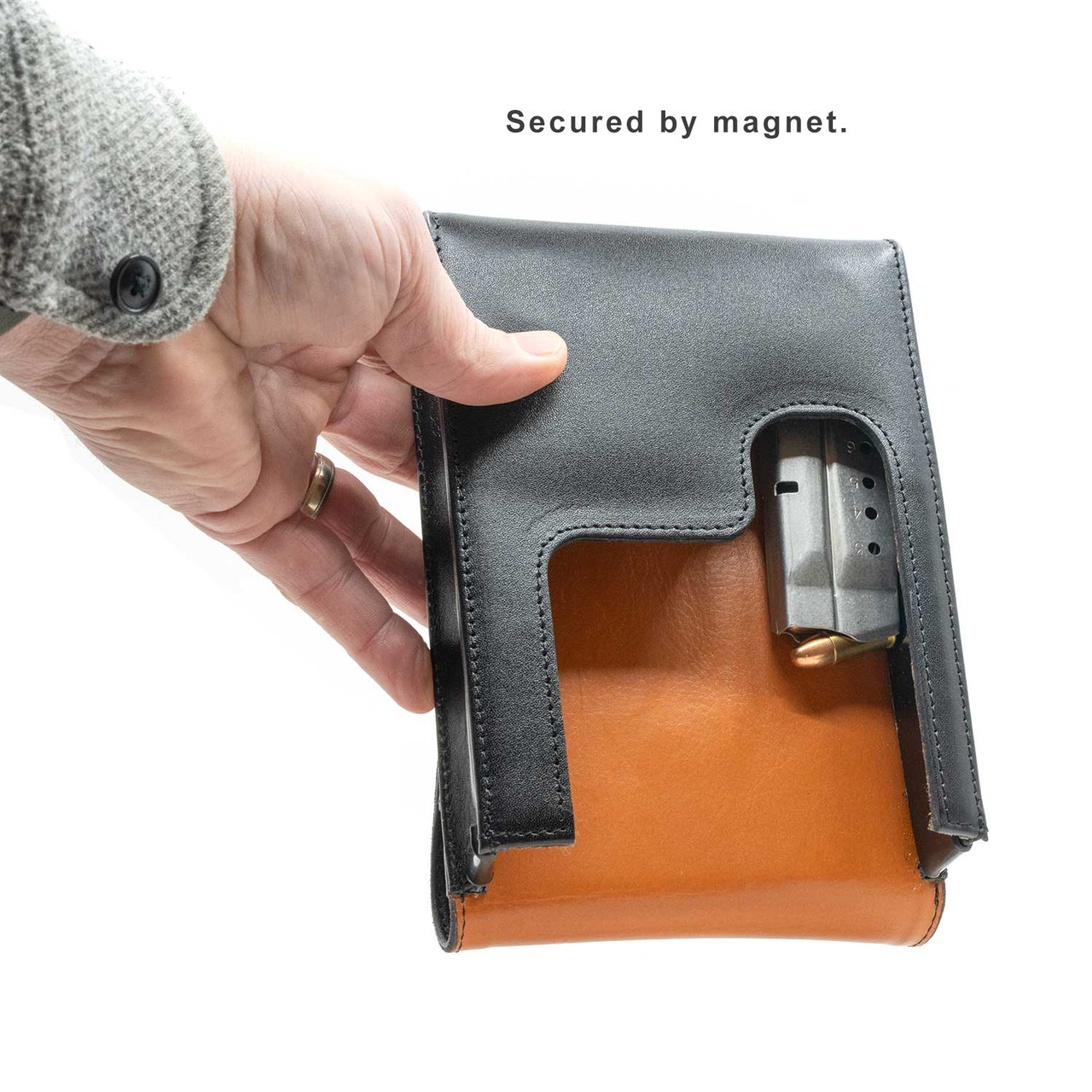 The Ruger American 9 Compact Xtra Mag Black Leather Holster