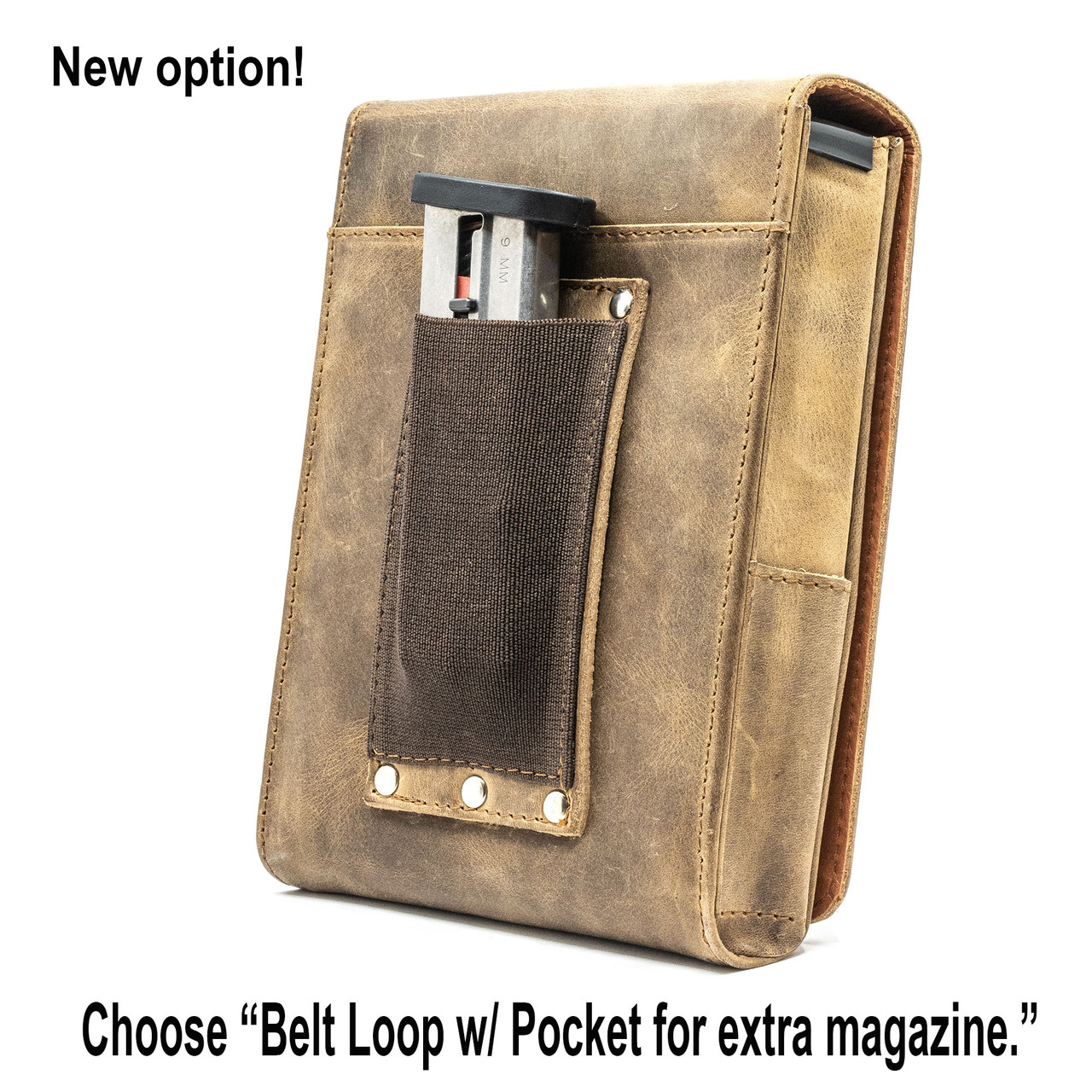 The Glock 43 Xtra Mag Brown Leather Holster