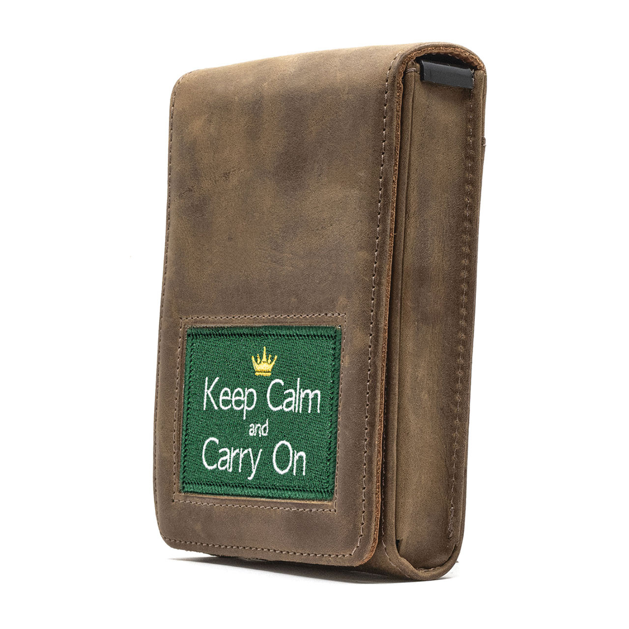 Taurus G3 Keep Calm and Carry On Xtra Mag Brown Leather Holster