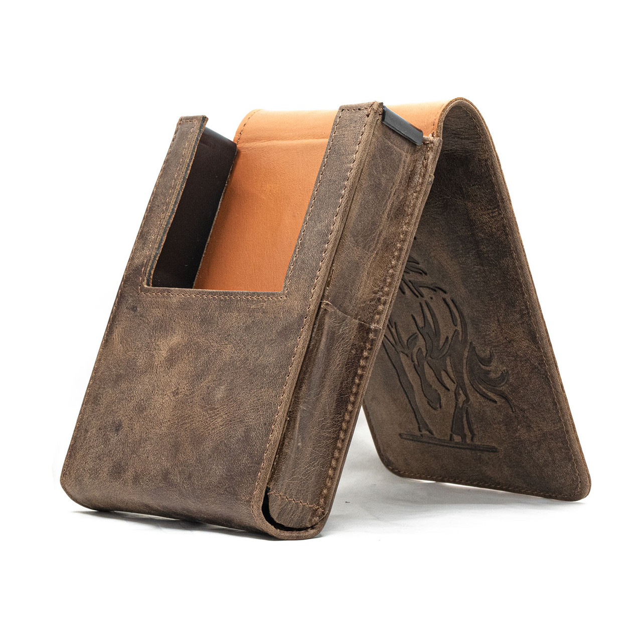 Masada 9S Slim Saddle Leather Embossed Horse Holster