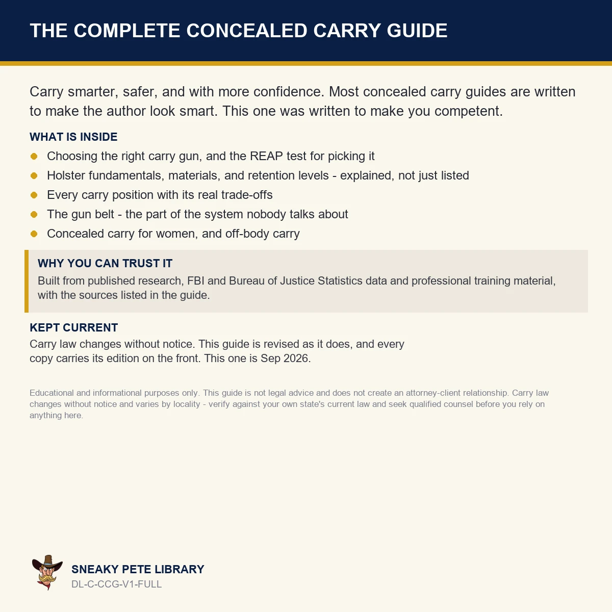 The Complete Concealed Carry Guide - back cover