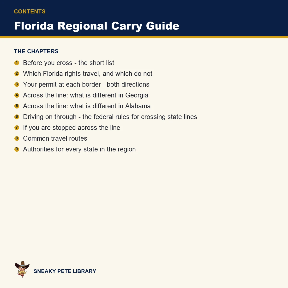 Florida Regional Carry Guide - contents