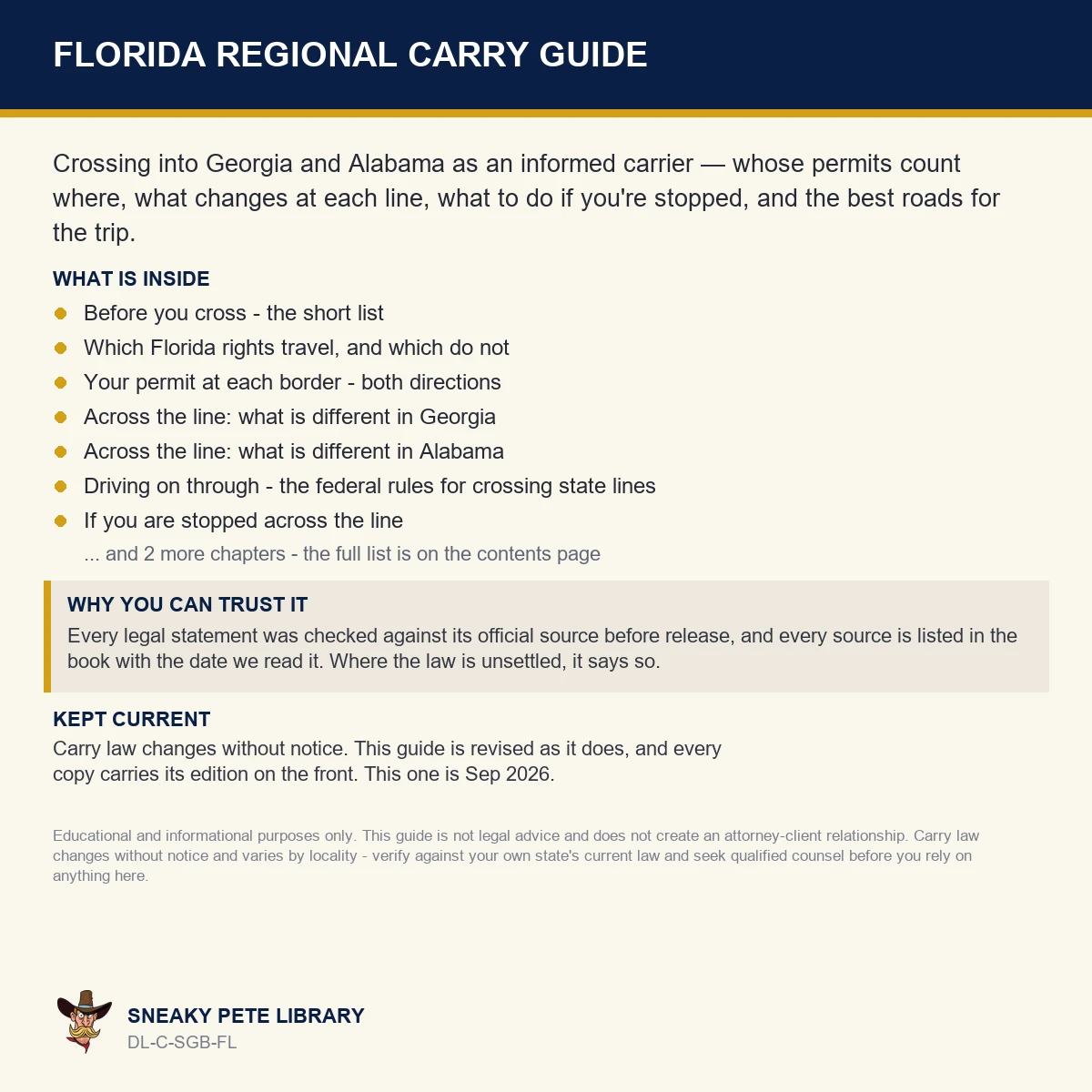 Florida Regional Carry Guide - back cover