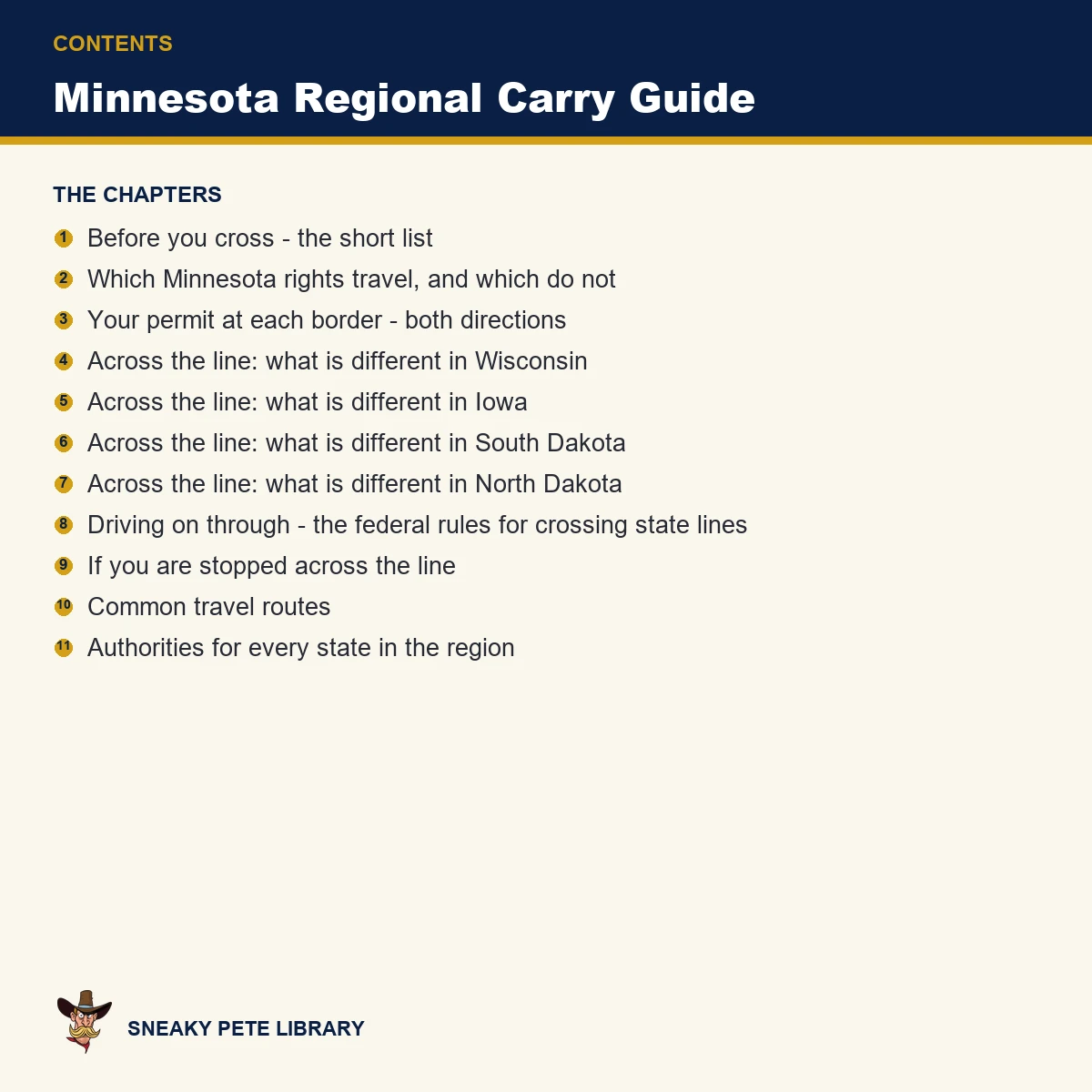 Minnesota Regional Carry Guide - contents