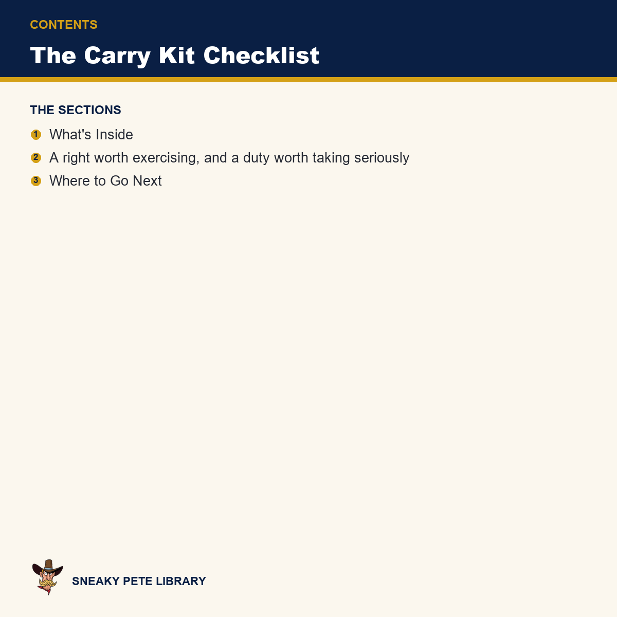 The Carry Kit Checklist