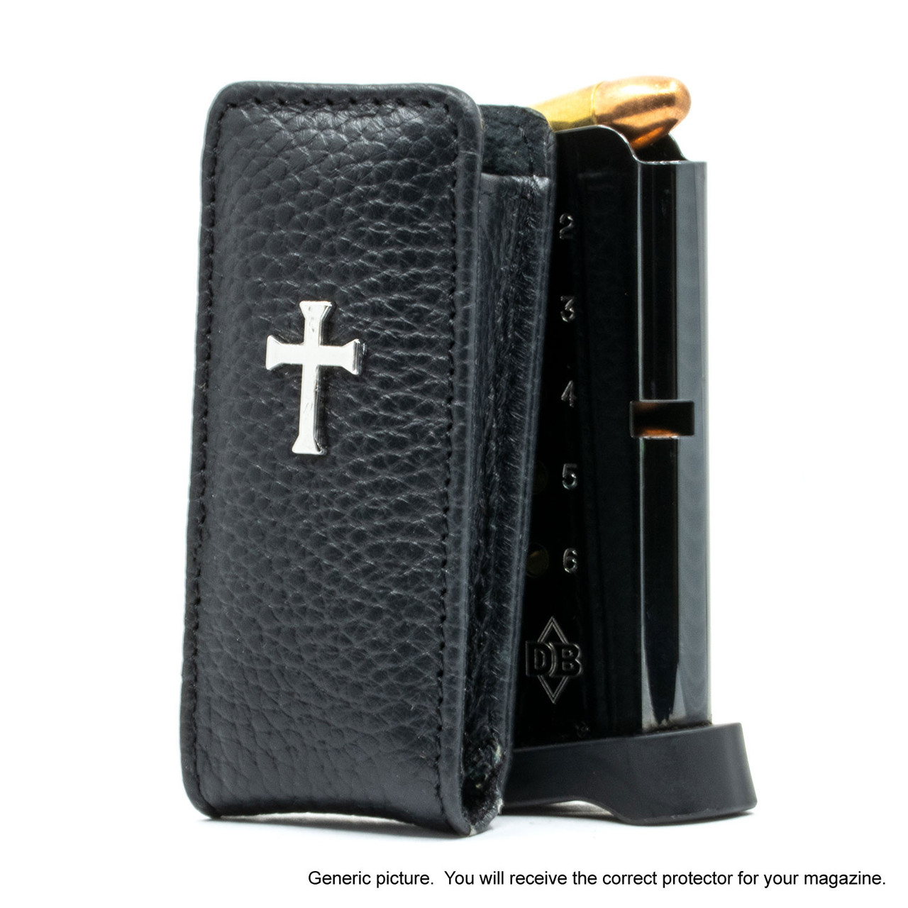Walther PPS .40cal Black Leather Cross Magazine Pocket Protector