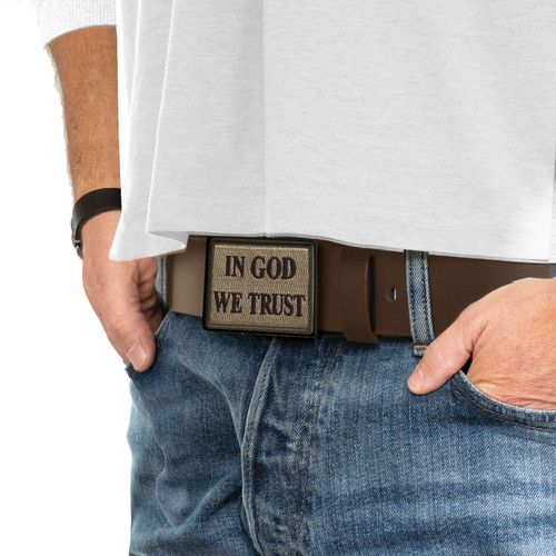 Subdued In GOD We Trust Leather Belt Subdued In GOD We Trust Leather Belt