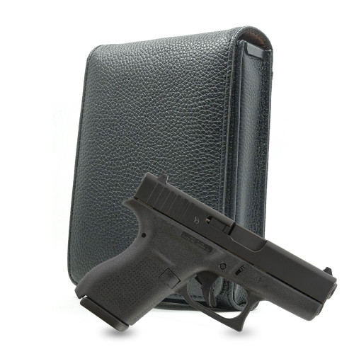 Black Leather Cross Series Holster for the Glock 42 Black Leather Cross Series Holster for the Glock 42