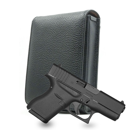 Black Leather Cross Series Holster for the Glock 43 Black Leather Cross Series Holster for the Glock 43