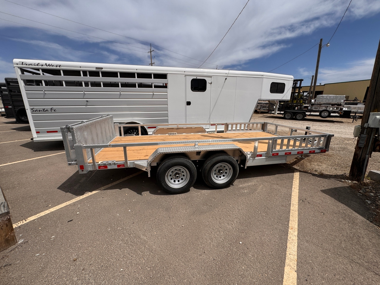 Nordtek 2026 82"x16' Utility Trailer | Tandem Axle 7K, Wood Deck, Brakes Both Axles, Side Load ATV Ramps, Bi-Fold Gate