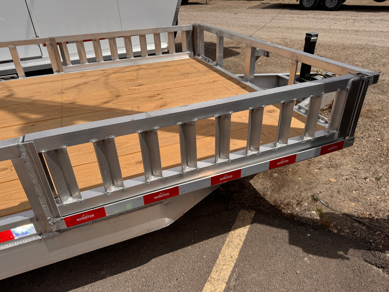 Nordtek 2026 82"x16' Utility Trailer | Tandem Axle 7K, Wood Deck, Brakes Both Axles, Side Load ATV Ramps, Bi-Fold Gate