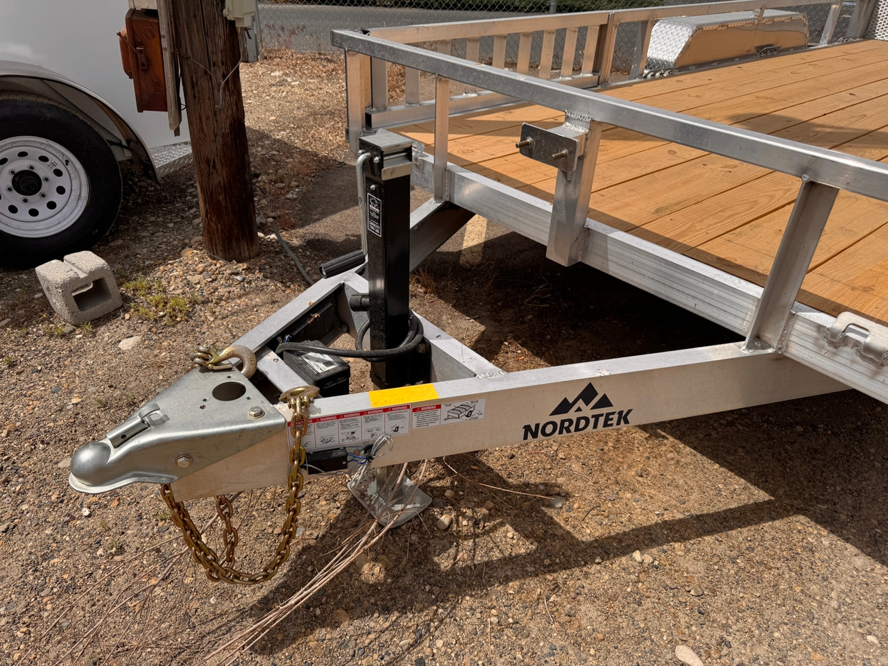 Nordtek 2026 82"x16' Utility Trailer | Tandem Axle 7K, Wood Deck, Brakes Both Axles, Side Load ATV Ramps, Bi-Fold Gate