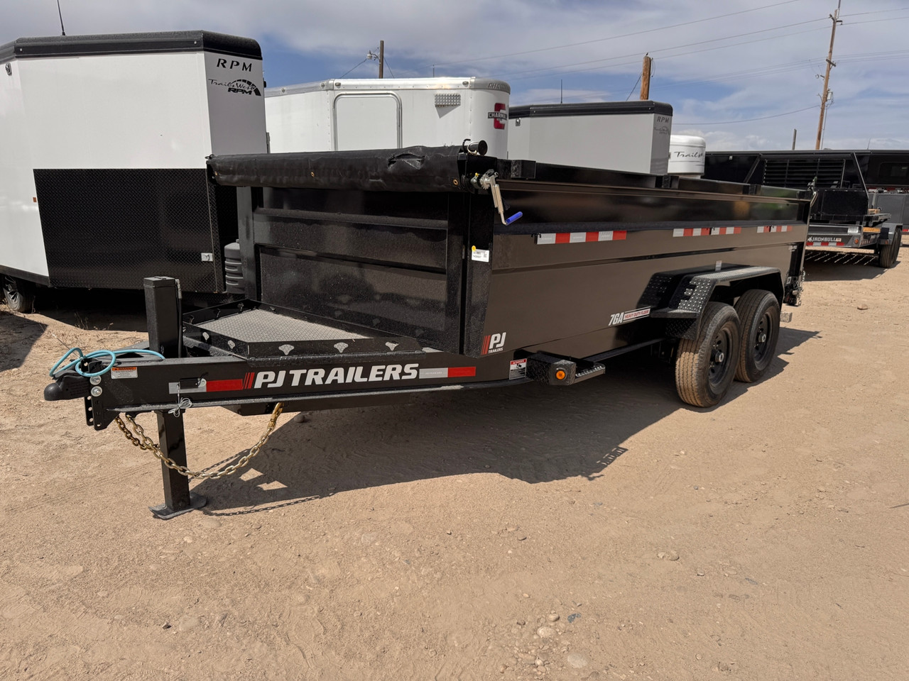 P.J. 2027 DM 83"x16' Scissor Dump Trailer | Tandem Axle 14K