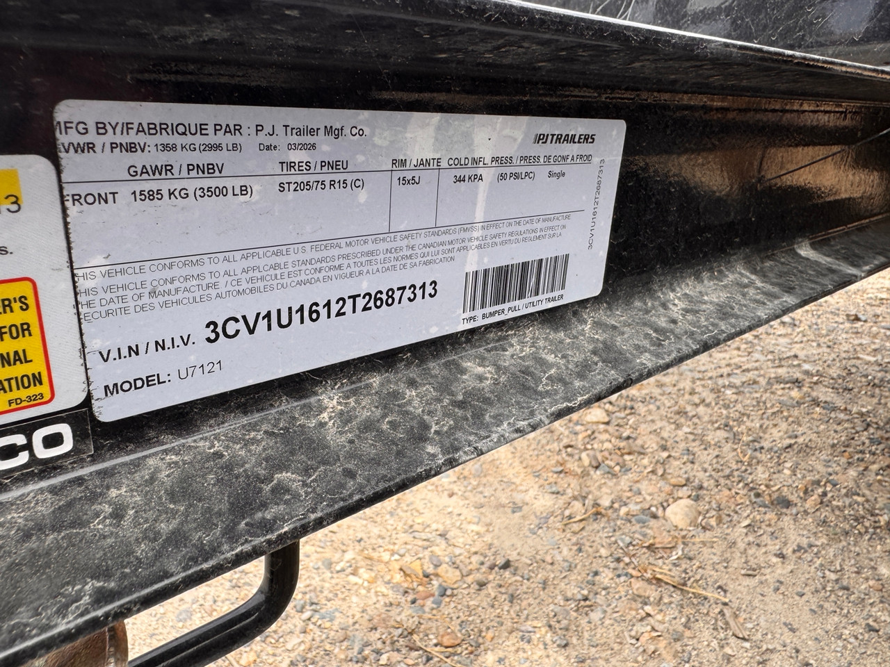 P.J. 2027 U7 924"x12' Utility Trailer | Single Axle