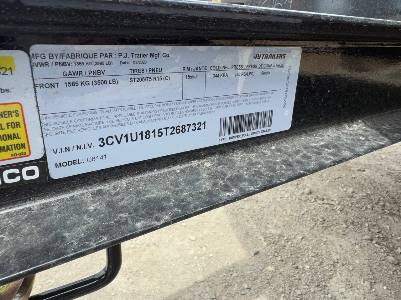 P.J. 2027 U8 83"x14' Utility Trailer | Single Axle