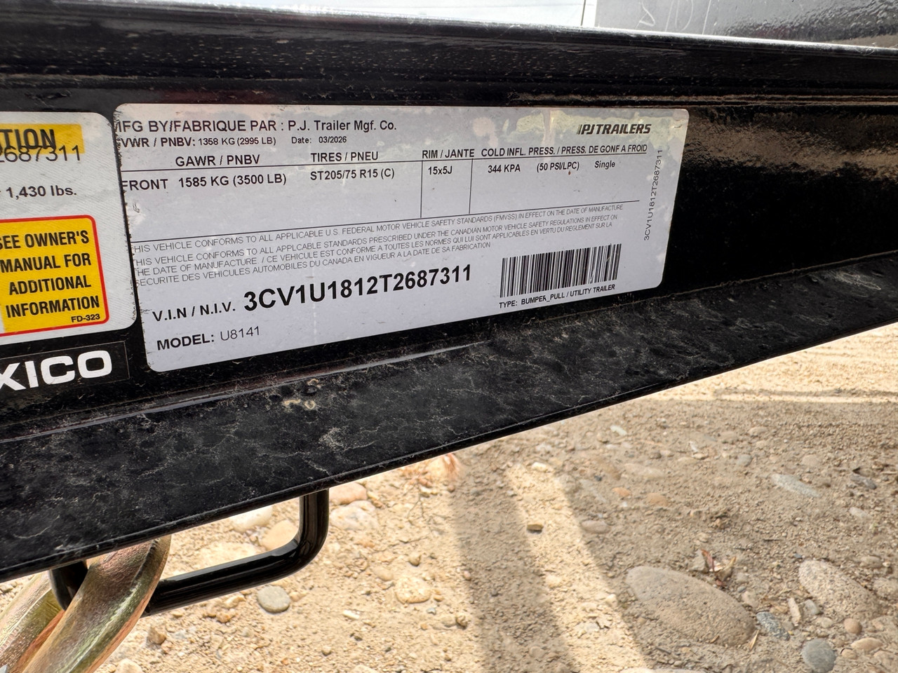 P.J. 2027 U8 83"x14' Utility Trailer | Single Axle