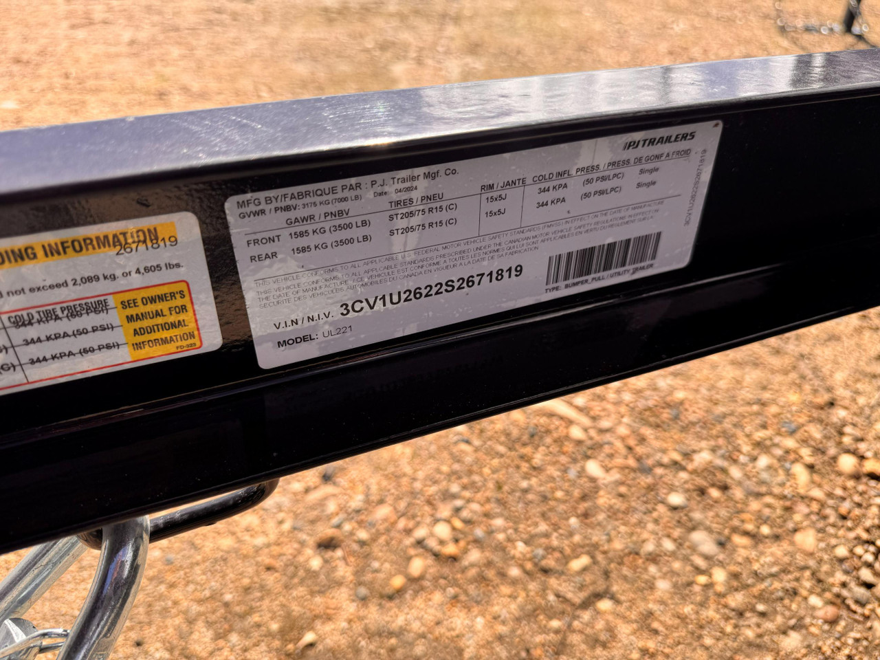 P.J. 2025 UL 83"x22' Utility Trailer | Tandem Axle 7K