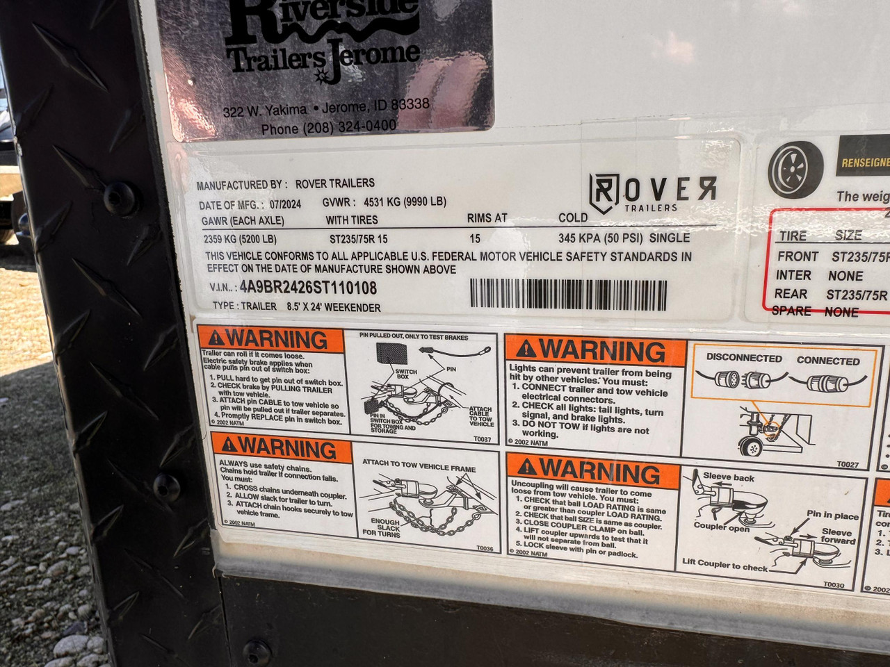 Rover 2024 Weekender 100"x24' Powersports Trailer | Tandem Axle 9.99K, BATHROOM, COOKTOP