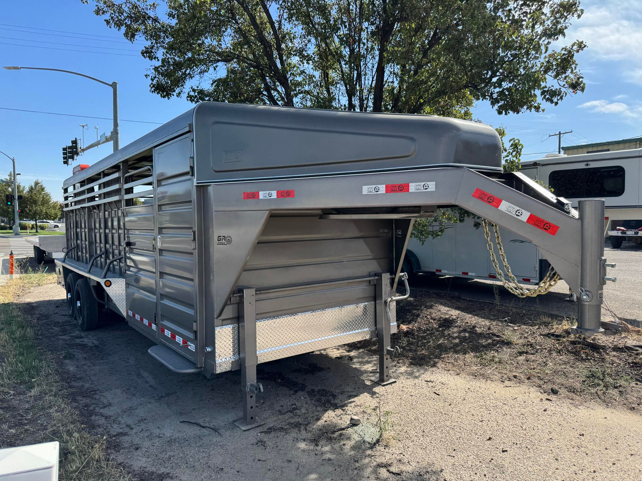 GR Trailers 2026 80"X24' Stock Trailer | Tandem Axle 14K, Straight Tack Double Doors, Rubber Floor, 48" Escape Door, Full Swing Rear Combo Gate