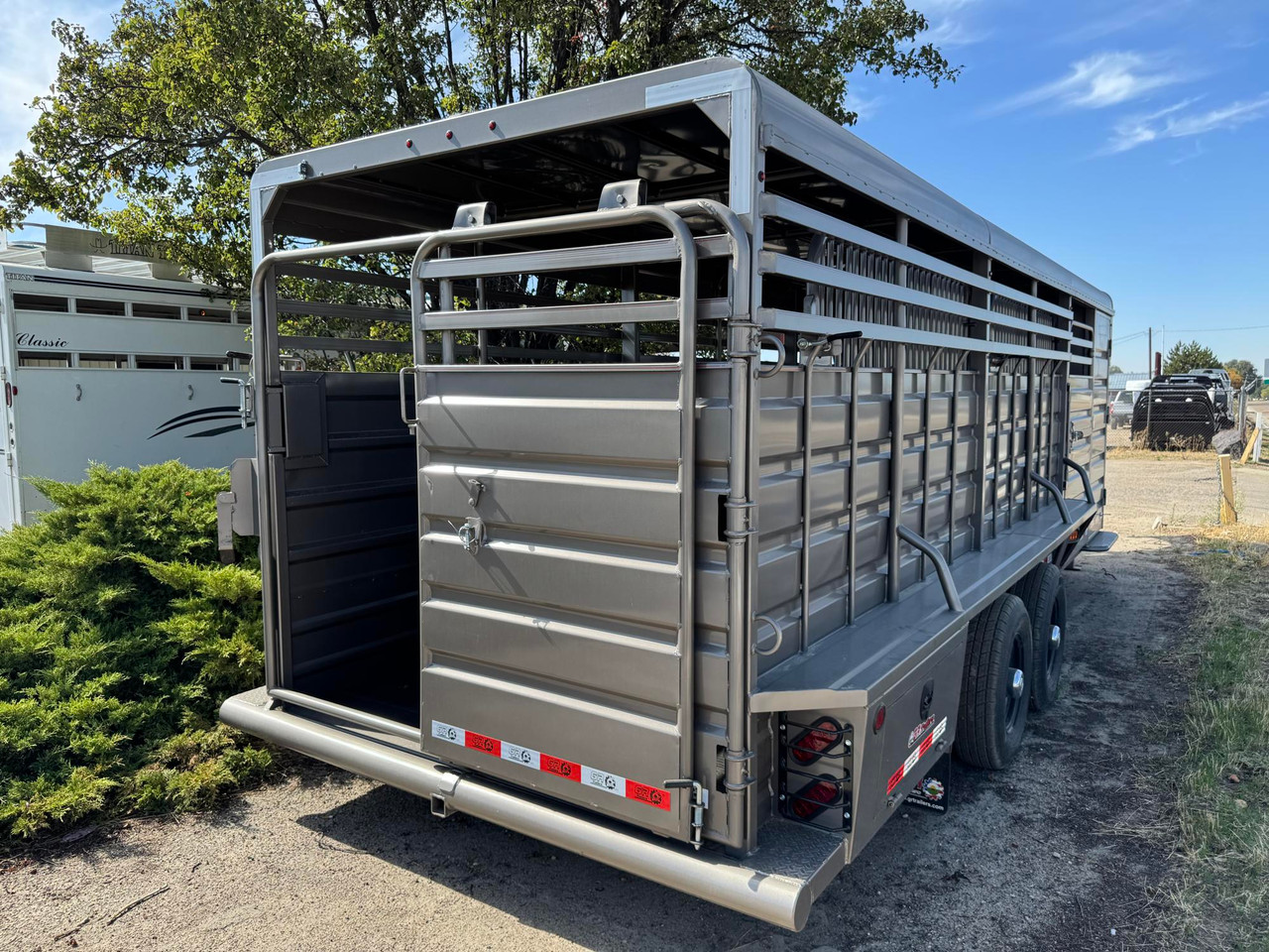 GR Trailers 2026 80"X24' Stock Trailer | Tandem Axle 14K, Straight Tack Double Doors, Rubber Floor, 48" Escape Door, Full Swing Rear Combo Gate