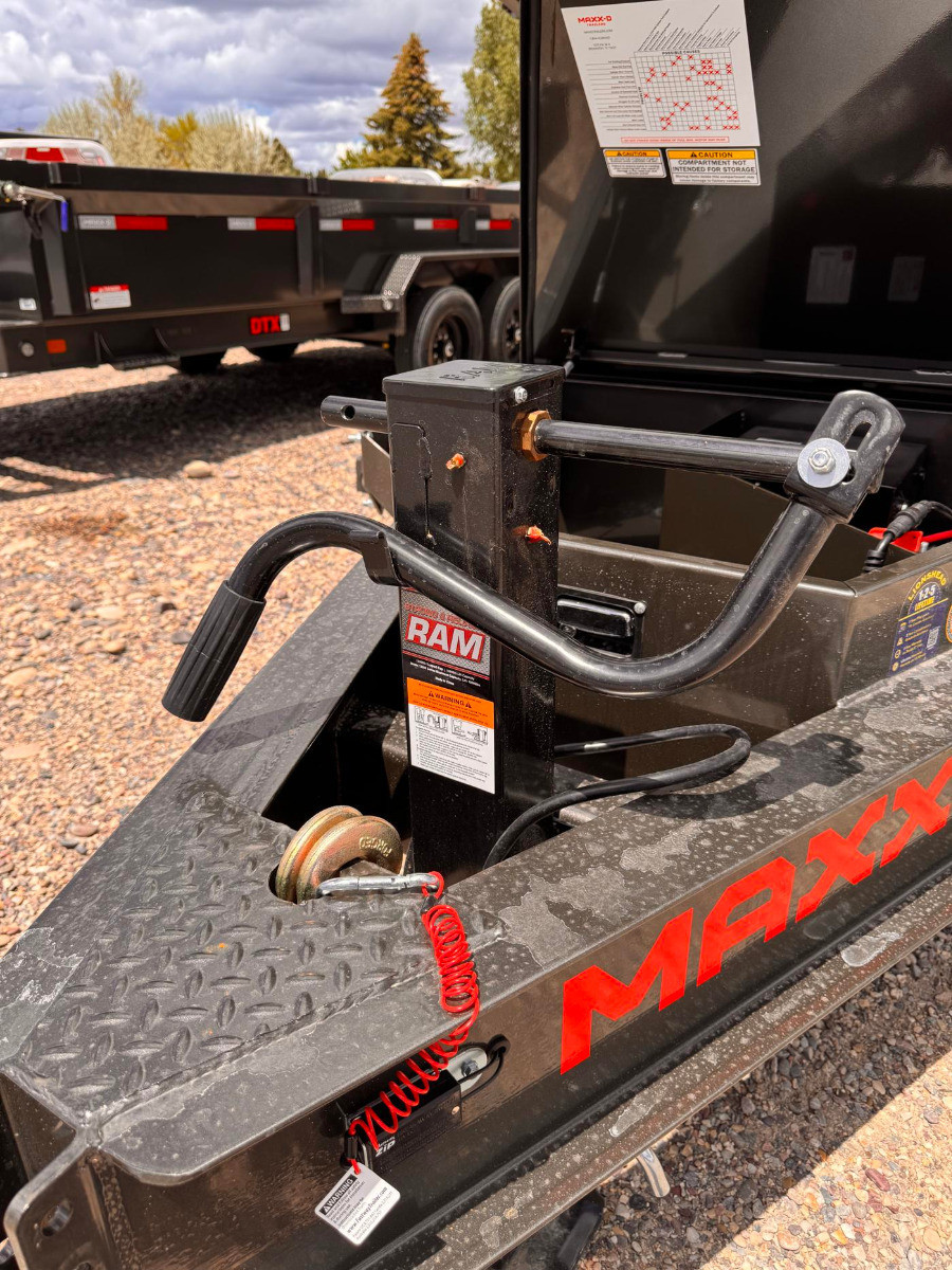 Maxx-D Trailers 2027 D9X 96"X16' Deckover Dump Trailer | Tandem Axle Axle 17.5K, 2 Way Spreader Gate, 10 Guage Floor/Sides, 24" Gas Assisted Drop Sides, Tarp Kit, Wireless Remote
