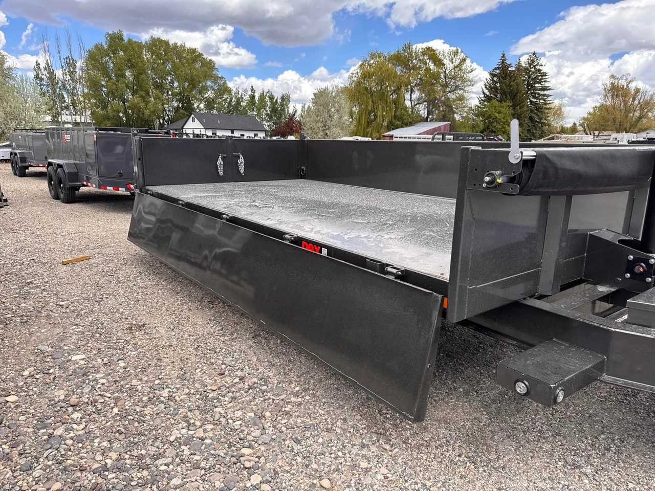 Maxx-D Trailers 2027 D9X 96"X16' Deckover Dump Trailer | Tandem Axle 17.5K, 2 Way Spreader Gate, 10 Guage Floor/Sides, 24" Gas Assisted Drop Sides, Tarp Kit, Wireless Remote