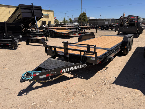 P.J. Trailers 2027 T6 240" Equipment Tilt Trailer | Tandem Axle Axle 14K, Lid Over Tongue, Fork Holders