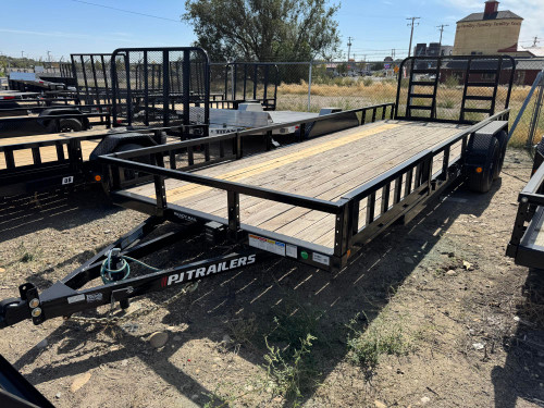 P.J. Trailers 2025 UL 83"X22' Utility Trailer | Tandem Axle 9.899K, HD Rampgate, Fenders, Square Tube Rails, 12" OC Crossmembers, Dovetail