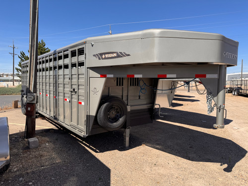 Titan Trailers 2026 STANDARD 80"X24' Stock Trailer | Tandem Axle Axle 14K, Tack Storage, Rear Escape Door