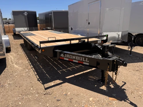 Norstar / Iron Bull Trailers 2026 FDP 102"X20' Deckover Flatbed Trailer | Tandem Axle Axle 14K, 10" I-Beam, Straight Deck, Slide In Ramps, 10,000Lbs Jack