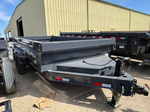 Iron Bull Trailers 2027 DWB 83"X14' Scissor Dump Trailer | Tandem Axle, 24" Sides, 7 Ga Floor, 10 Ga Sides, Ramp, Tarp Kit, 2 Way Gate