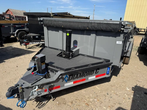 Diamond C Trailers 2027 LPT207 82"X14' Telescopic Dump Trailer | (5 stage), 32" sides w/ boards, 2 speed jack, solar, Spare, Rear Stab Jacks,