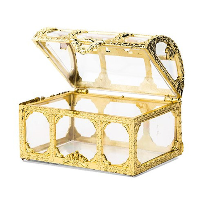 Gold Treasure Chest Favor Boxes - Nautical, Beach Wedding