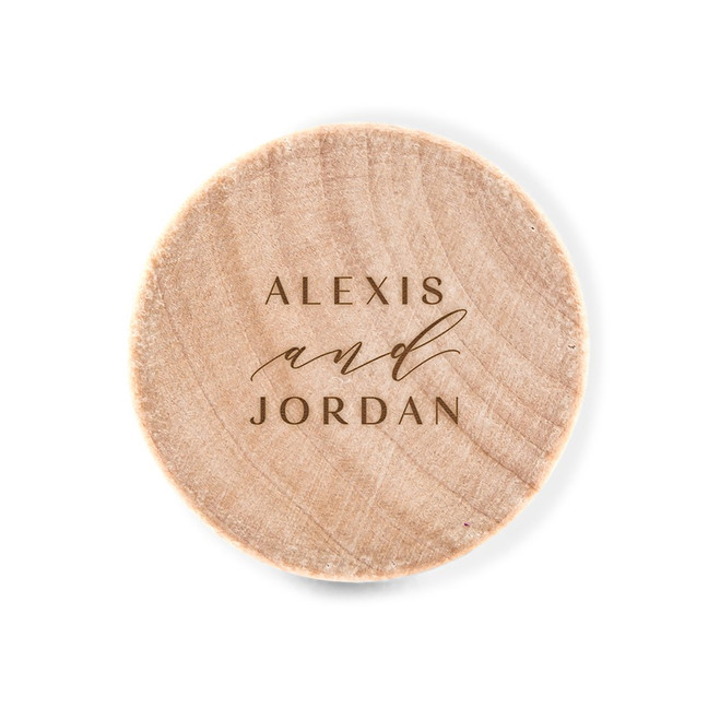 Wooden Bottle Stopper Favors - Modern Couple