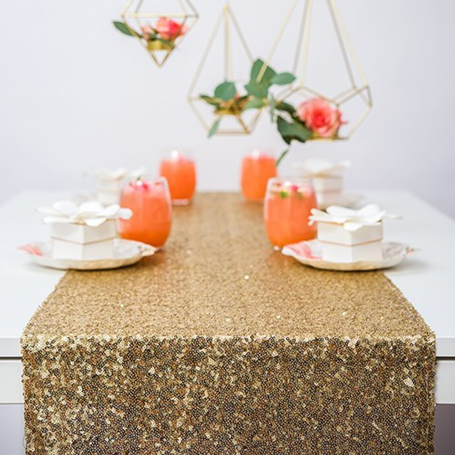 Gold Sequin Table Runner