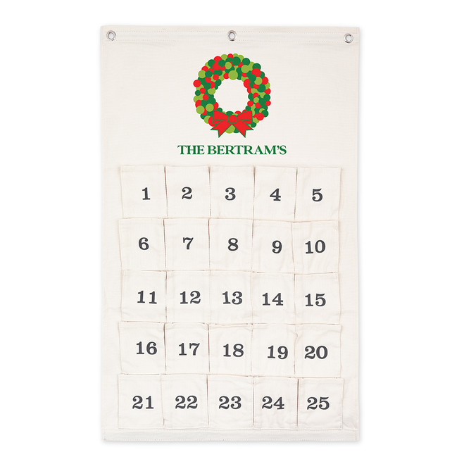 Personalized Advent Calendar - Fabric - Wreath