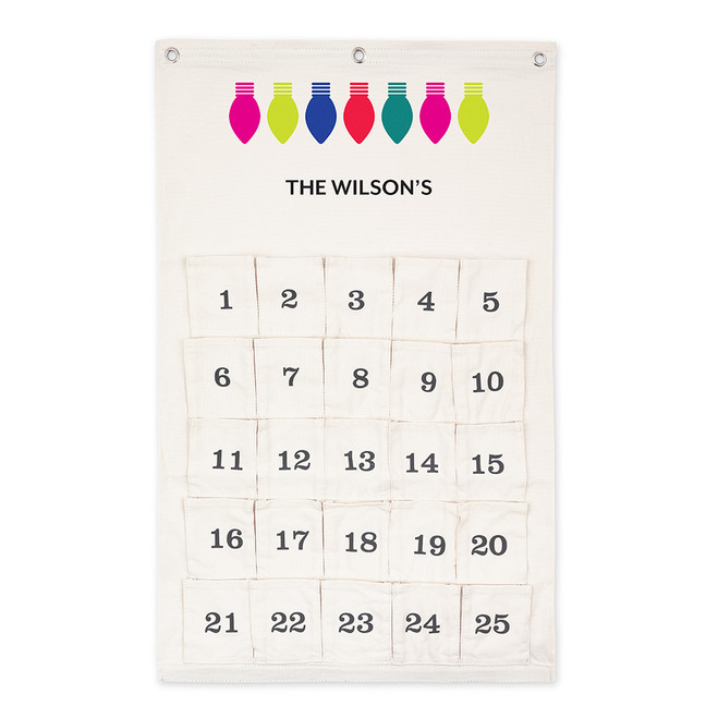 Personalized Advent Calendar - Fabric - Lights